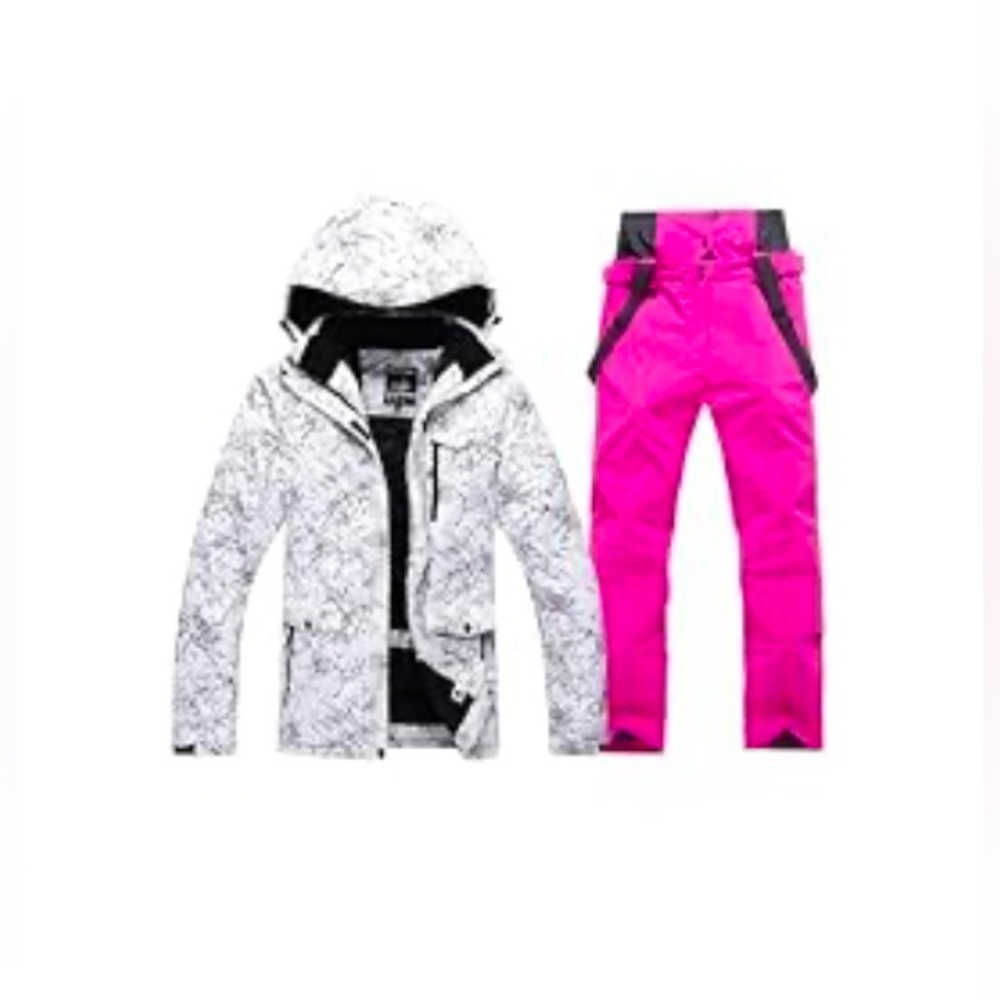 Women's Ski Jacket and Pant Set Waterproof Insulated Snowsuit
